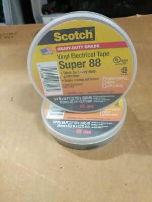 Set of 2 3M Scotch Super 88 Vinyl Electrical Tape 3/4'' x 66'