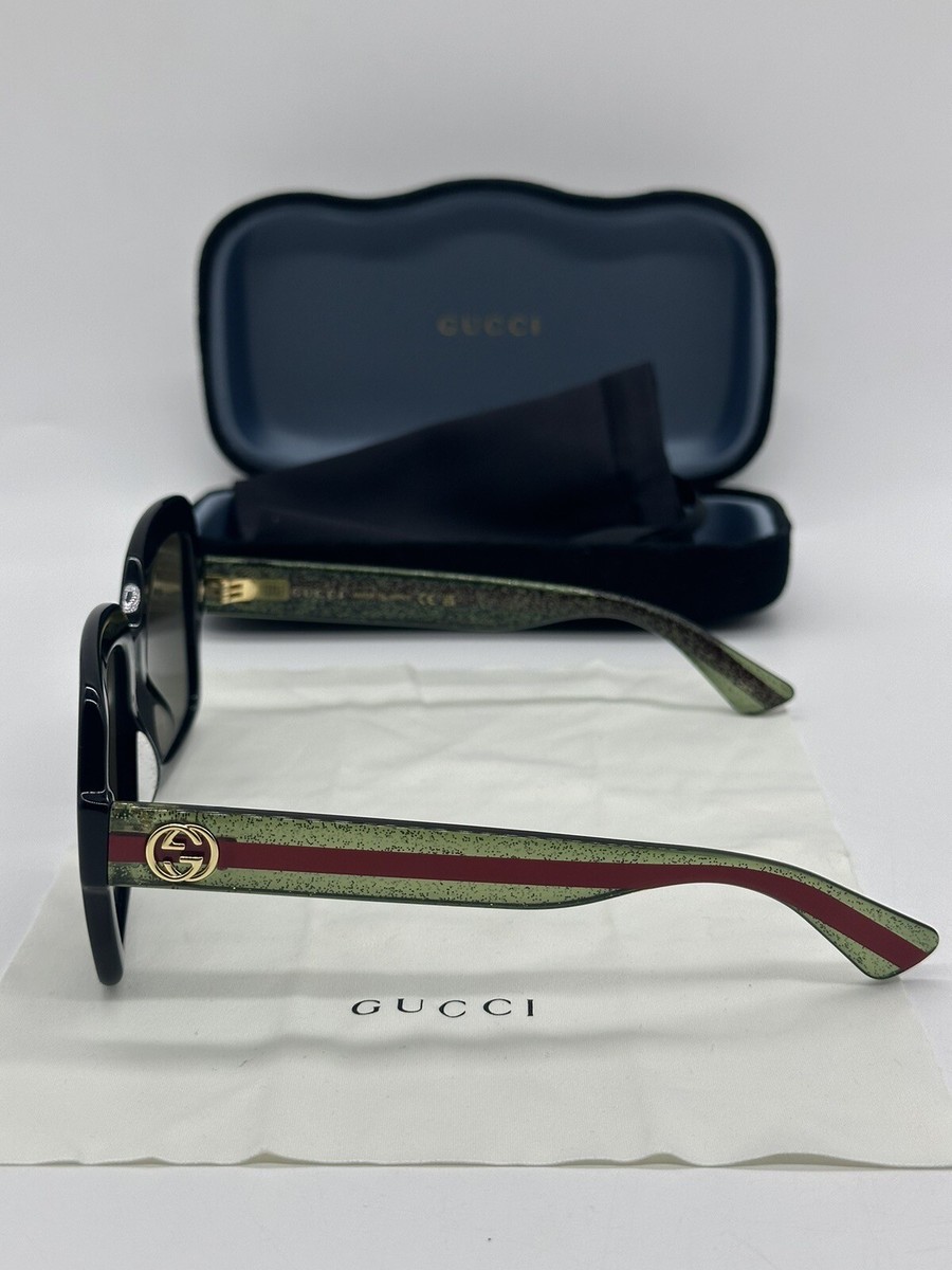 GUCCI GG0036SN 002 Black Square Rectangle Women's Sunglasses