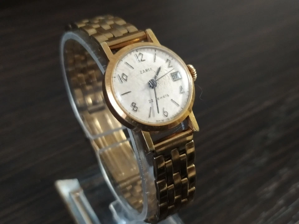 Watch Women's Slava AU Gold-gilt Vintage 22 stones USSR Soviet serviced! - Image 4 of 4