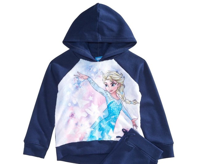Disney Frozen Little Girls Blue Frozen Elsa Hoodie Sweater Size 4 | eBay