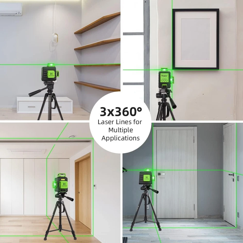 Professional 3x360° Green Laser Level with 47" Tripod - Precision Layout Tool