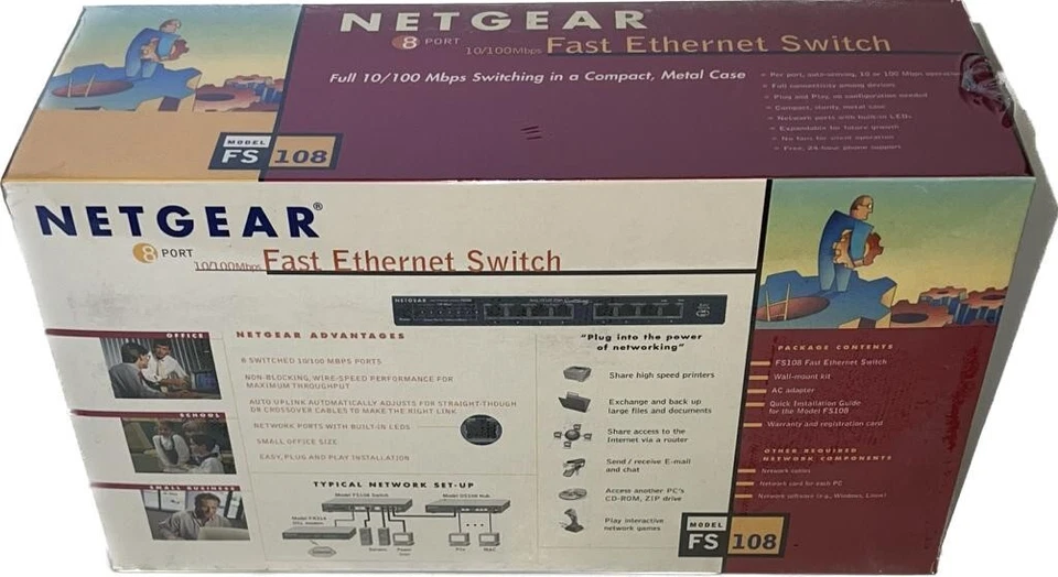 NETGEAR FS108NA 8-Port 10/100 Fast Ethernet Switch IN A COMPACT METAL CASE - Image 3 of 4