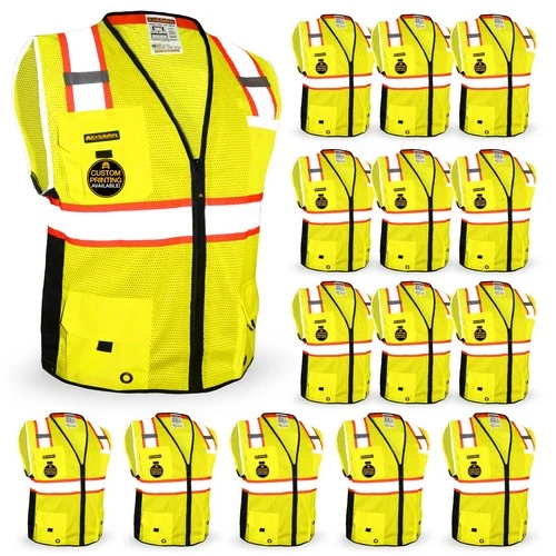 KwikSafety BIG KAHUNA (15 PACK) Hi Vis ANSI PPE Surveyor Class 2 Safety Vest video thumbnail
