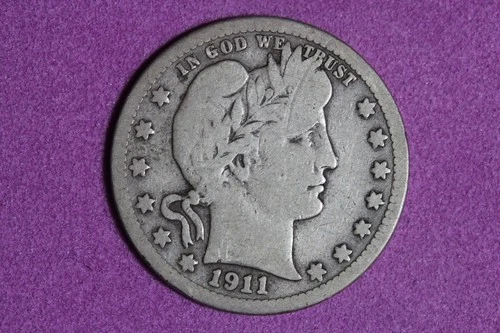 Estate Find 1911 S Barber Quarter Dollar #K59511
