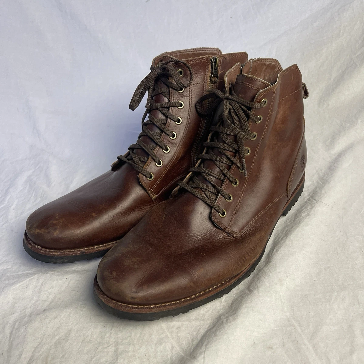 Timberland Waterproof Insulated Brown Leather Zip Boots Mens 9M 40144 Timberland Zip Brown Boots for Men | eBay main image 3