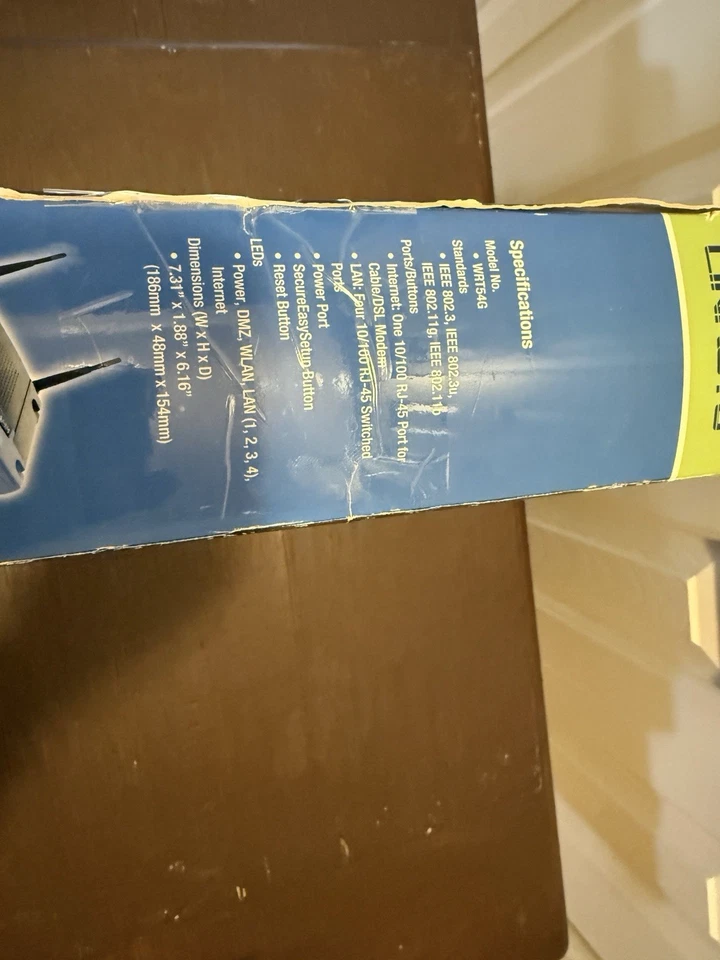 Linksys WRT54G 2.4GHz 802.11g Wireless G Router Speed Booster - Image 4 of 4