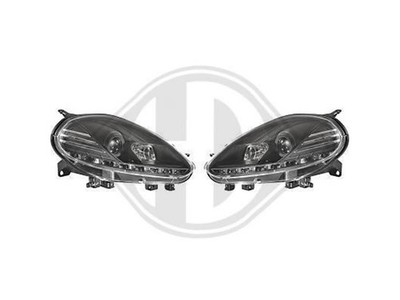 Daylight Scheinwerfer klarglas/schwarz für Fiat Punto 2009-2012