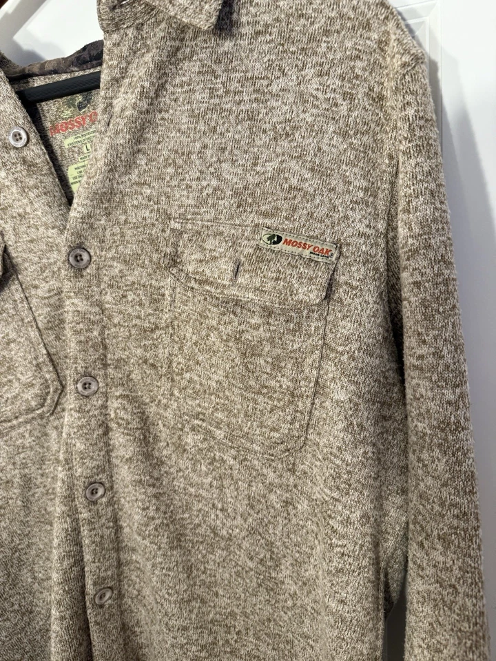 Mossy Oak Hombre Marrón Poliéster Chaqueta - Camisa Abotonada Chaqueta Talla Grande Foto 4 de 4