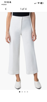 Akris Punto Chieko Crop Denim Pants Cream Sz 10 NWT! $498