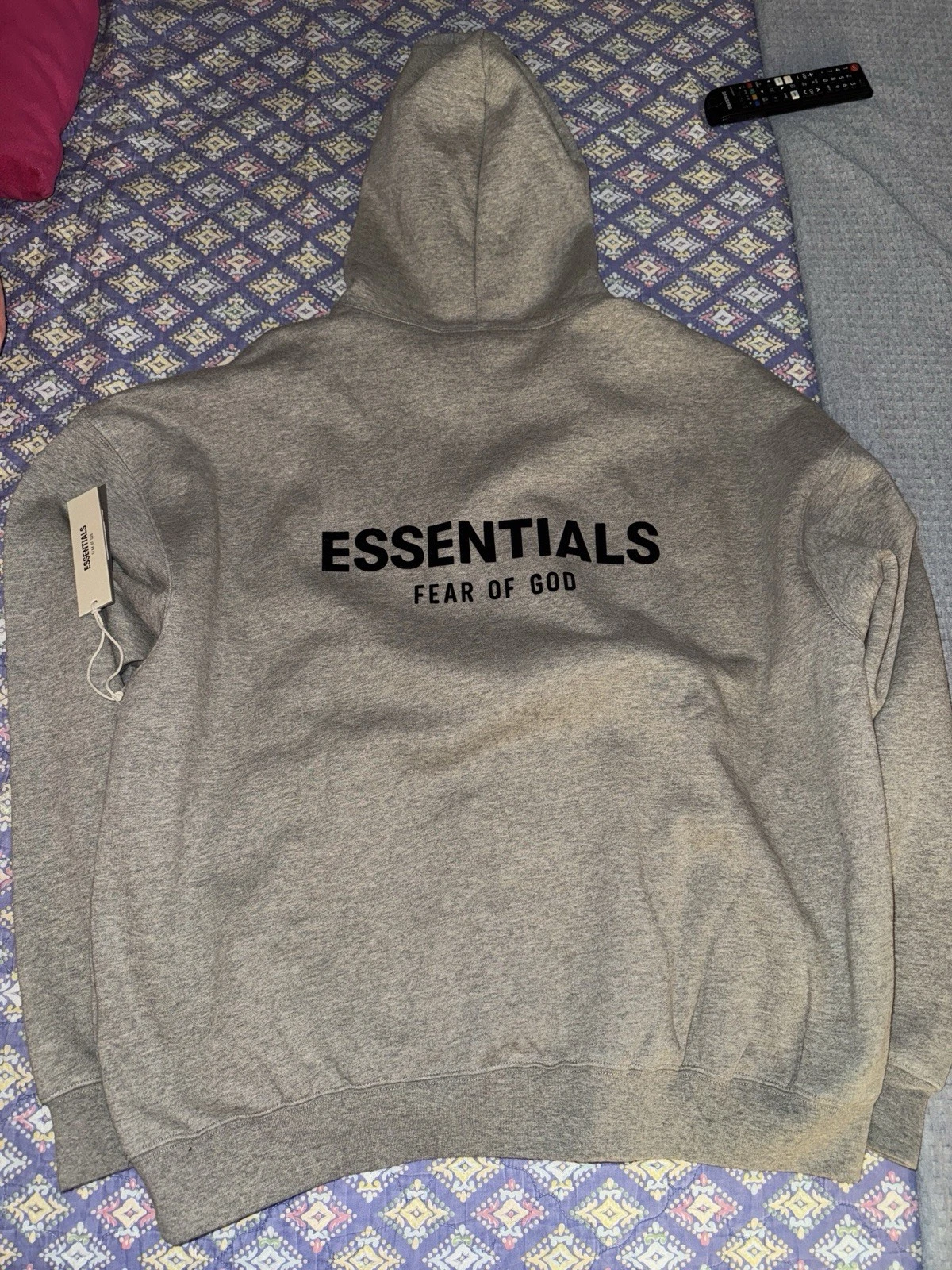 Felpa con cappuccio Fear of God Essentials Dark Oatmeal SS22 taglia L