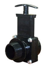 7105 ABS, Gate Valve, Black, 1-1/2" MPT X Slip