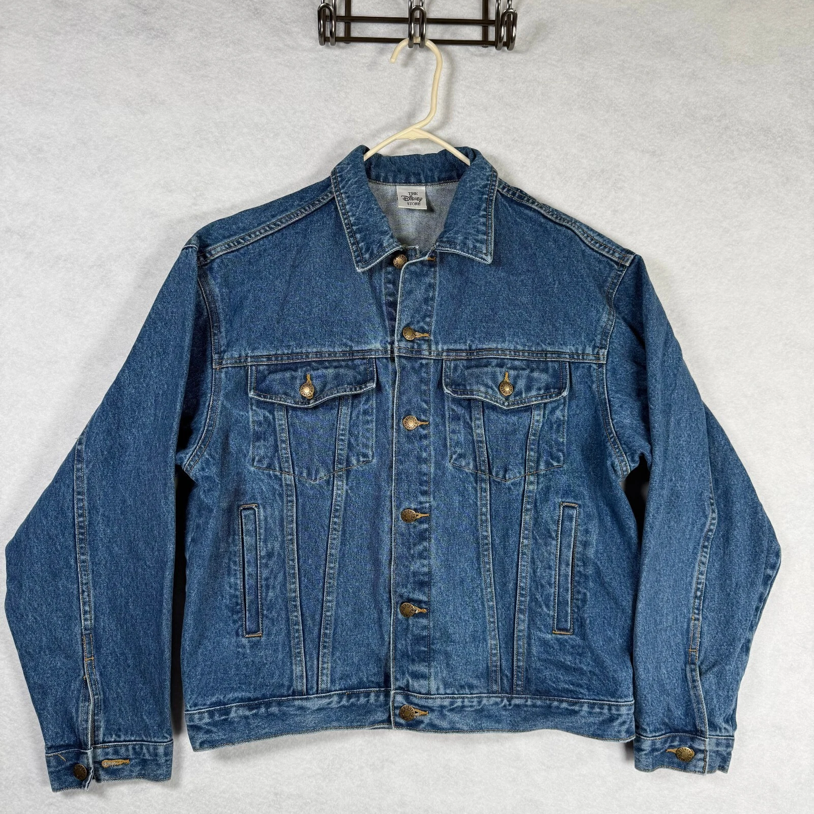 Vintage Disney Store Denim Jacket Embroidered Mickey, Minnie, Characters image 2