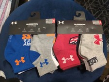 2 x UNDER ARMOUR ESSENTIAL Gripper 12 SOCKS Lightweight Quarter Size 4-6 Toddler