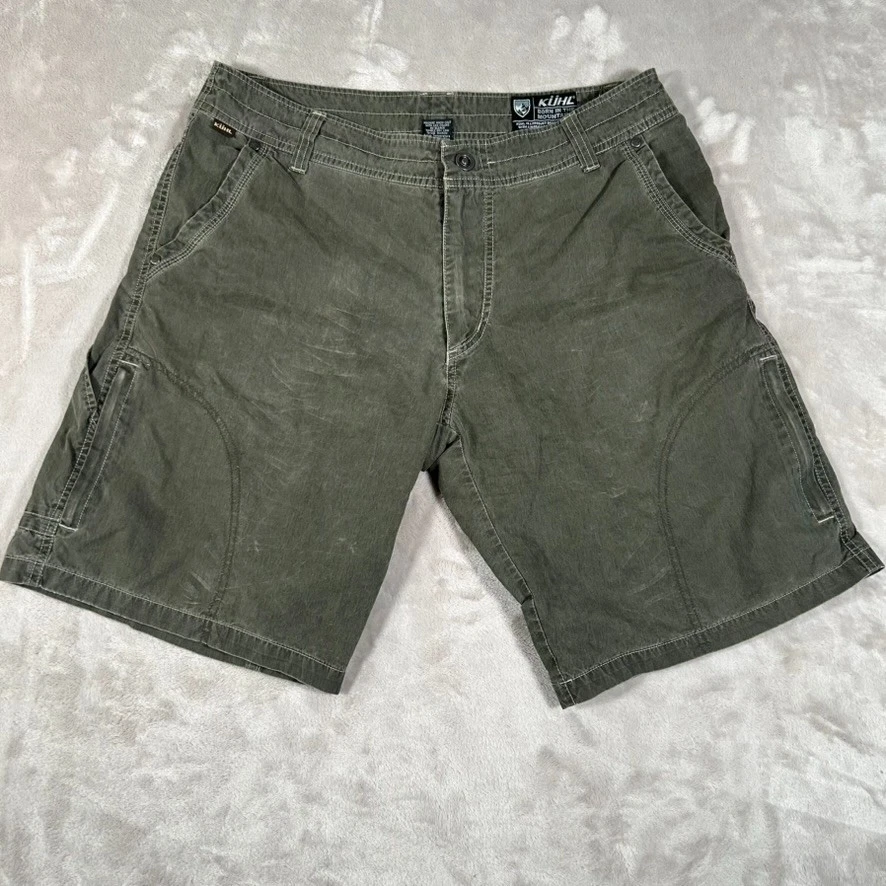 Kuhl Ramblr Cargo Short Men 34 Vintage Patina Dye Hiking Camping Outdoors Utilit