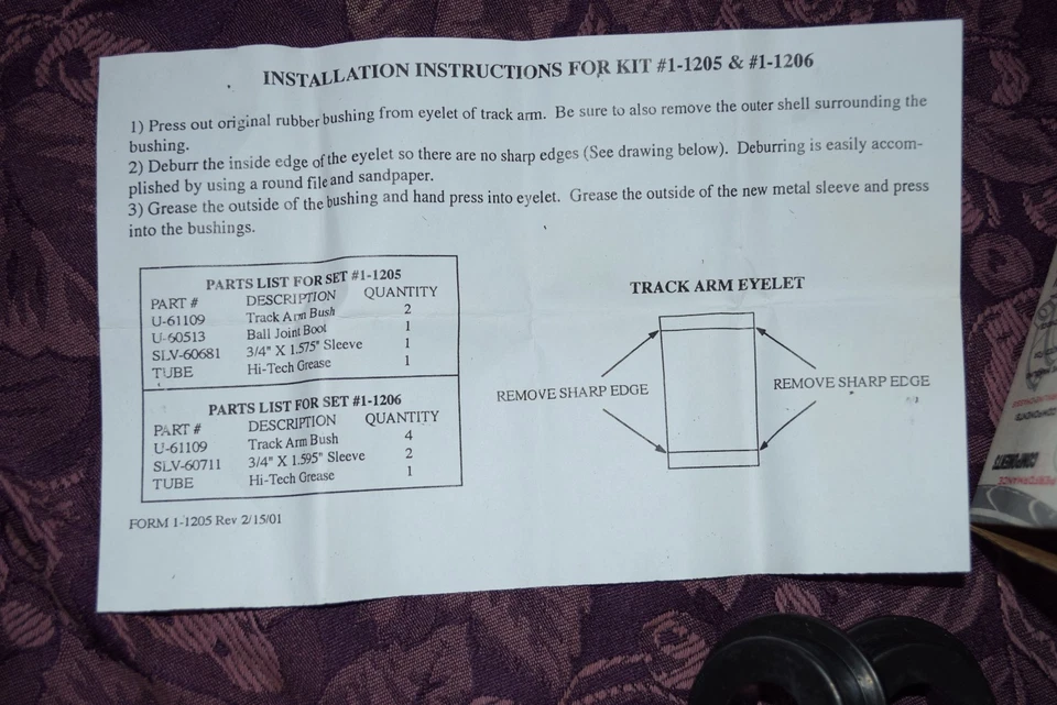Prothane Jeep Wrangler TJ 97-06 Suspension Track Bar Rear Kit 1-1206BL NOS - Image 2 of 4