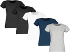 Fruit of the Loom Pack of 5 Ladies Valueweight T Women's T-Shirt + Fabric Bag