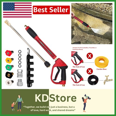 #ad Efficient High Pressure Washer Gun with Safety Trigger Lock amp; Wand Extension $47.99