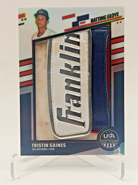 2026 Panini Stars & Stripes Tristin Gaines /2 Jumbo Batting Glove Patch USA Logo