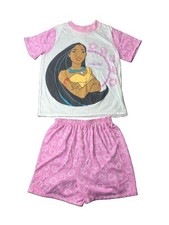 Rare Vintage 90s Disney Pocahontas AOP Shirt Short Set Size Kids M 8-10 PJs