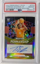 2024 Prizm Draft Picks Terrence Shannon Jr Black Gold Prizm RC Auto /5 PSA 10