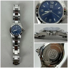 ESQ Swiss By Movado Women’s Watch Blue Dial Stainless Steel Ladies Watch-Tested