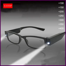 KLASSNUM Magnifying Glasses Men Reading Glasses with Led Light Women