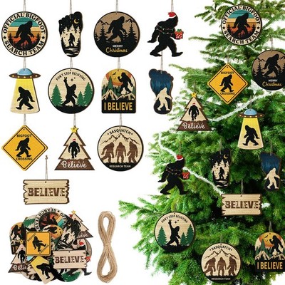 36 Pcs Bigfoot Sasquatch Ornament Gifts for Christmas Tree Hanging Double-Sid...