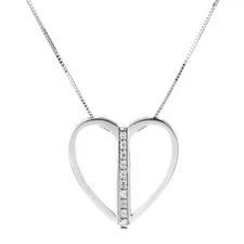 Bliss by Damiani Diamond 18k White Gold Heart Necklace