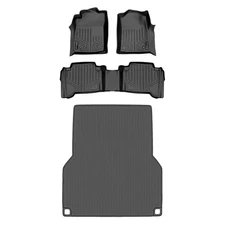SMARTLINER SA0033/B0033/K0207 Front/Rear BLACK Floor Liners for Tacoma Double
