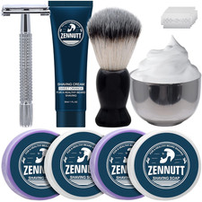 4 Packs Shaving Soap W/Shaving Bowl,Shaving Brush,Shaving Cream,Unqiue Gift Set