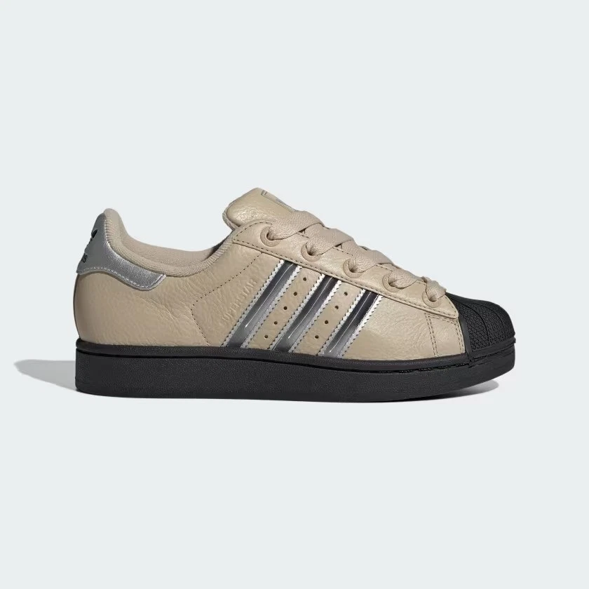Scarpe Adidas Originals Superstar II JR4234 Stone Khaki argento metallizzato nero