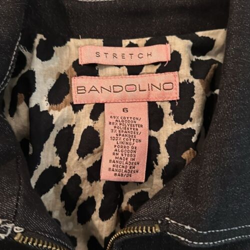 Bandolino Stretch Denim Jeansjacke Blazer Damen 6 schwarz Reißverschluss vorne & Bündchen - Bild 2 von 7