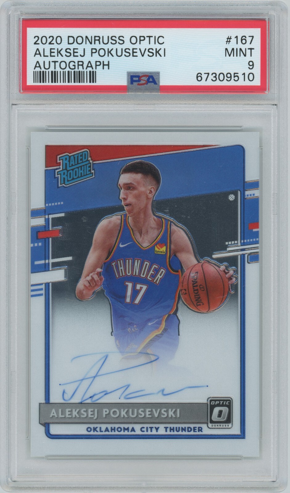 2020 Donruss Optic Aleksej Pokusevski Auto #167 PSA 9
