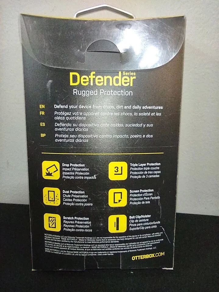 Funda protectora Otterbox Defender Motorola Droid Maxx 2 negra, funda con clip para cinturón Foto 3 de 4