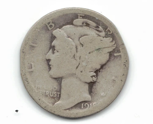 1918 D MERCURY DIME in GOOD condition ~ PLEASE SEE THE SCAN  .stk g 3