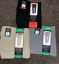 Banana Republic Pants Flat Front Pant Stretch Slim Fit GRAY,BLACK,TAN 1557516