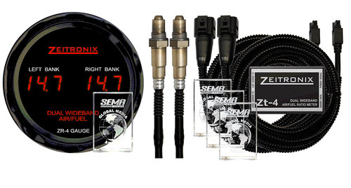 ZEITRONIX Zt-4 + ZR-4 Paquete Doble Calibre AFR (Bisel Negro / Dígitos Rojos) - Imagen 1 de 4