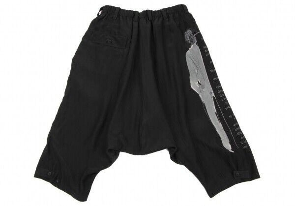 Yohji Yamamoto collections Printed Silk Dropped Crotch Pants Yohji Yamamoto collections Printed Silk Dropped Crotch Pants