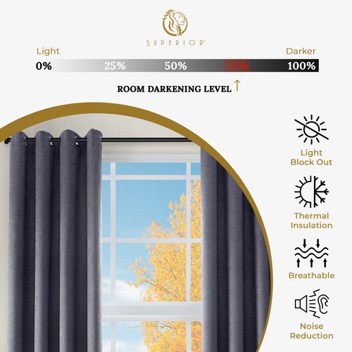 Senna Textured Washable Room Darkening Blackout Curtains, Set of 2 Panels - 第 63/90 張圖片