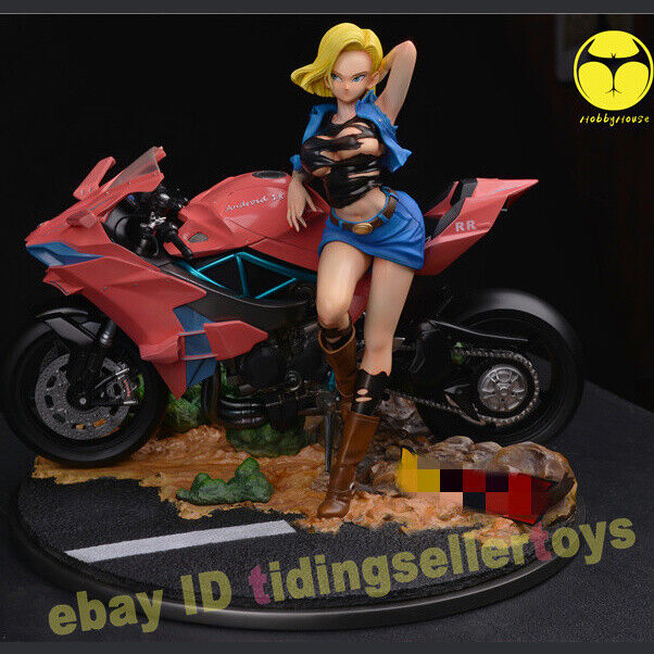 Dragon Ball Android 18 Statue Resin Cast off Model Painted With Motorcycle