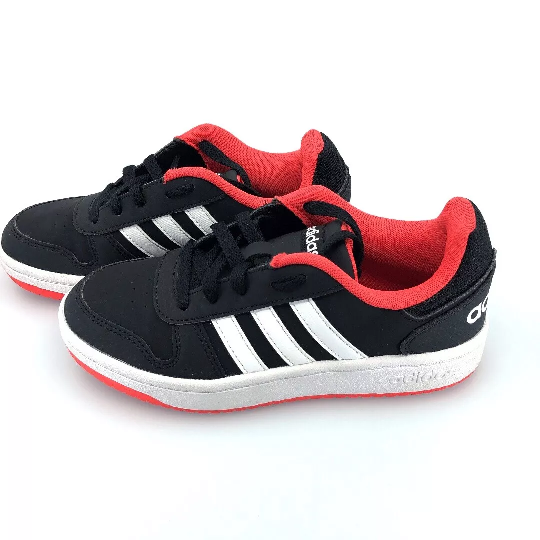 Adidas Kids Hoops 2.0K Black/White/Red Size 4 Basketball Shoes eBay