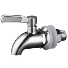 Stainless Steel Beverage Dispenser Spigot,Quarter Turn,Ball Valve, fits 5/8 inch