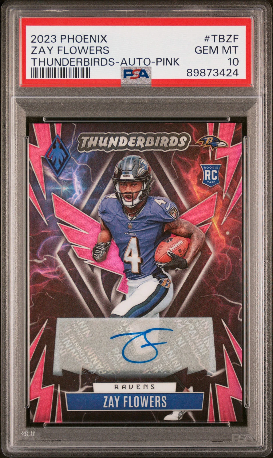 Zay Flowers Panini Phoenix Thunderbirds #TBZF Autograph-Orange