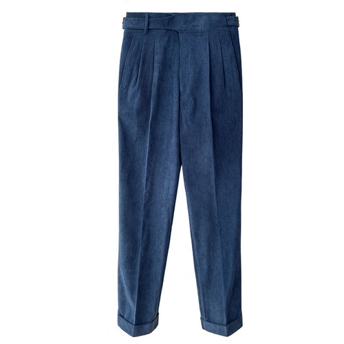 Pantaloni in velluto a coste da uomo stile vintage slim gamba dritta pantaloni casual business - Foto 5 di 18
