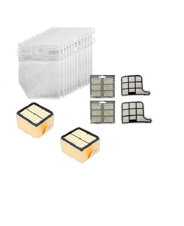 VORWERK FOLLETTO SACCHETTI FOLLETTO VK 135 VK 136 12PZ + 12 PROFUMI+2 FILTRI HEPA + 2 FILTRI TELA