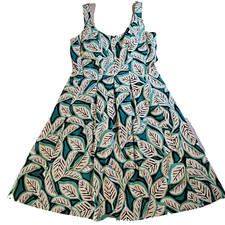 Anne Klein Womens Dress SZ6 Teal Leaf Sheath Workwear, Casual,Vacation, Career