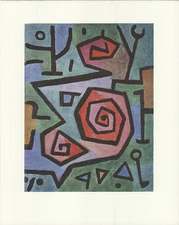 PAUL KLEE Heroic Roses 19.75" x 15.75" Offset Lithograph 1990 Modernism