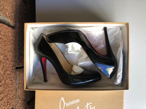 Christian Louboutin Decollete 868 100, Black Patent Calf. (Used) Value $980 NEW - Picture 1 of 9