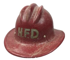 Firemans Helmet Leather Hard Fiberglass H.F.D. #3 Hard Boiled E. D. Bullard Co.