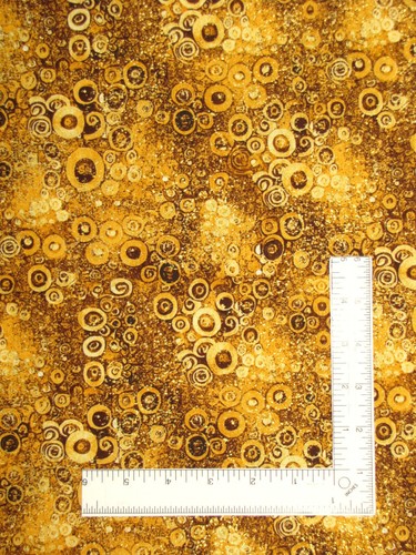 Kreise geometrischer Stoff 30" Länge Gold Akzent Baumwolle zeitlose Schätze CM2611